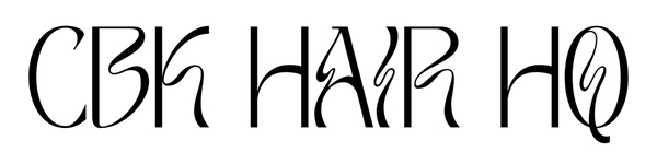 Logo for CBK Hair HQ with a stylized 'H' on a white background